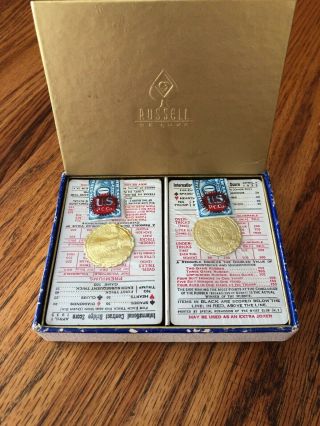 Vintage Russell Deluxe Playing Cards 2 Decks With Tax Stamp