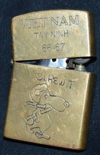 Vietnam Tay Ninh 1966 - 67 Zippo Lighter With 1950 ' s Patent Date 2
