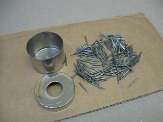 Vtg Victor Victrola Vv X Upright Phonograph Parts Nickel Needle Cup W/ Needles