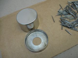 Vtg Victor Victrola VV X Upright Phonograph Parts Nickel Needle Cup w/ Needles 4