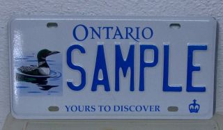 Rare Ontario Sample License Plate Loon Garage Man Cave Bar Sign