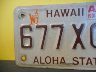 1991 Hawaii Motorcycle License Plate,  Tag,  United States 677XCE Aloha State 2