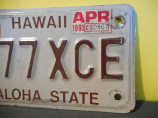 1991 Hawaii Motorcycle License Plate,  Tag,  United States 677XCE Aloha State 3