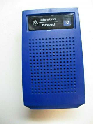 Vintage Electro Brand Dark Blue Am Transistor Pocket Radio Hong Kong