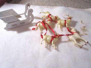Antique/vintage Sleigh With Celluloid Reindeer
