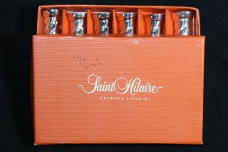 French Vintage Saint Hilaire Knife Rests Set 6 Silver Plated With Box