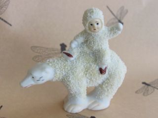 Antique Bisque Snow Baby On A Polar Bear Vintage Unmarked