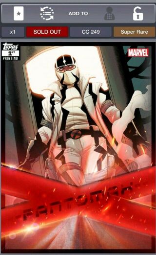 Topps Marvel Collect Card Trader X - Force 1st Printing Fantomax [digital] 250cc