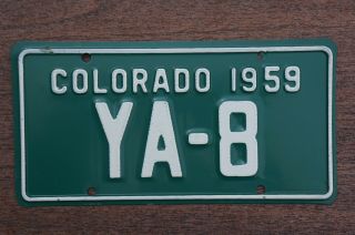 1959 Colorado Motorcycle License Plate Ya - 8