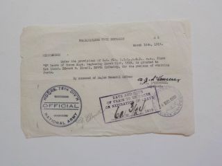 Wwi Document 1919 Paris France 309th Infantry 78th Division Vtg Ww1
