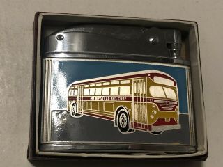 Vintage Advertising Homestead Bus Corp Nassau County Wellington Balboa Lighter