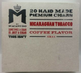Solid Wood Empty Cigar Box - " M " By Macanudo - Coffee Flavor -