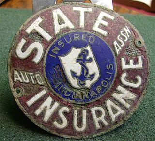 Vintage - - State Auto Insurance Radiator/bumper/license Plate Topper Badge