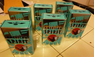 6x Natural American Spirit Cigarette Tins  Collectable Stash Box