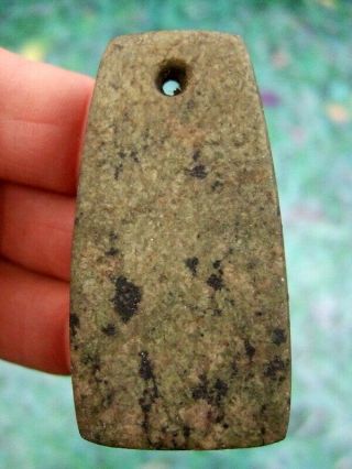 Fine Colorful Museum Grade Ohio Chlorite Hopewell Pendant With Arrowheads