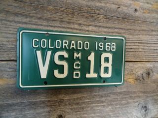 1968 Colorado License Motorcycle Dealer Plate Colorado License Plate