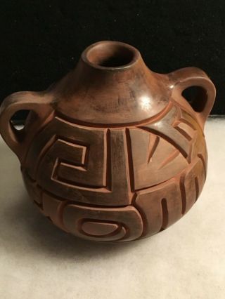 Santa Clara Pueblo Pottery By Harrison Begay Jr.  Navajo Deep Incised Carved