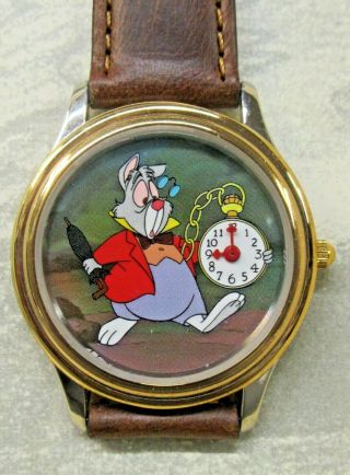 Disney Alice In Wonderland Mad Hatter Wrist Watch Fossil Wristwatch