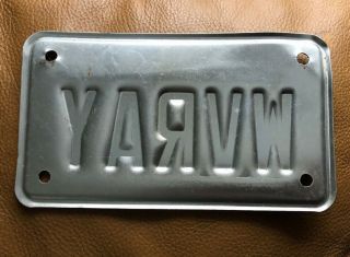 NH Motorcycle Rare License Plate 2002 Vanity Small WVRAY West Virginia Ray 2