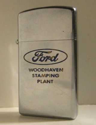1977 Slim Size Zippo Ford Motor Co Woodhaven Stamping Plant Michigan