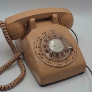Beige Rotary Phone Telephone Vintage Itt