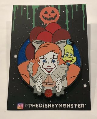 Disney Fantasy Pin Ariel Ss Flounder / It Clown The Disney Monster Jumbo Horror