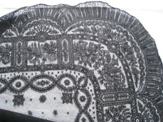 Old Black Lace Tablecloth Old Edwardian Black Floral Lace Mourning Cloth 200x200