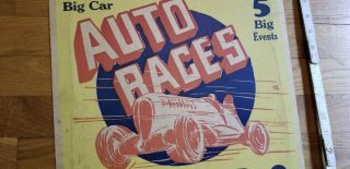 Antique Auto Race Poster Mansfield Ohio 1920 
