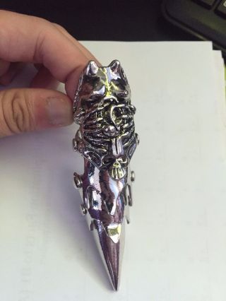 Chrome Armor Full Finger Claw Ring Punk Goth Bones Skull - Female Skeleton