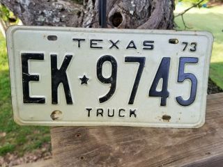 Vintage Rustic 1973 Texas Truck License Plate.  Ek ☆ 9745