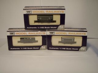 N Gauge - Dapol Rake Of 3 Gwr Wagons (pre - Owned And Boxed)