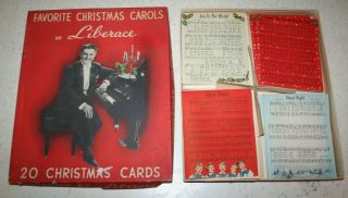 Partial Box Of 10 Favorite Christmas Carols Chrstimas Cards Selected By Liberace