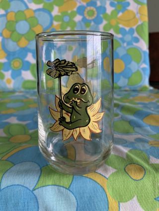 Vintage 1970s Sears Roebuck Neil The Frog 8 Ounce Drinking Juice Glass Tumbler