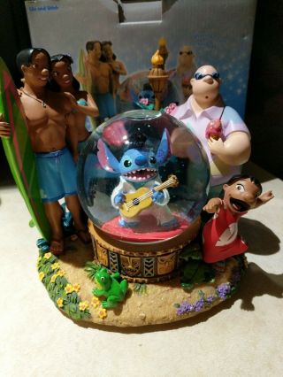 Lilo And Stitch " The King " Elvis Disney Musical Snow Globe " Aloha Oe "