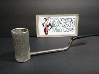 Vintage Hand - Crafted Folk Art Metal Tobacco Pipe - & Smokeable - - - 1b