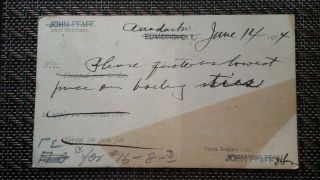 1904 Oklahoma Territory Advertising Postcard John Pfaff