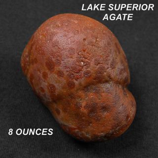 Lake Superior Agate Quartz Oddule With Eyes 8 Ounces