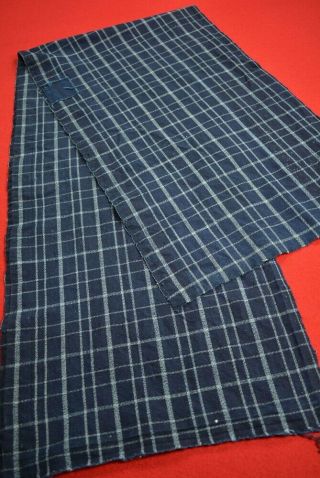 Xa15/120 Vintage Japanese Fabric Cotton Antique Boro Patch Indigo Blue Shima 55 "