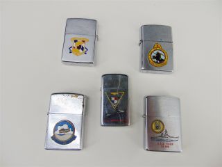 5 - Vintage Us Navy Military Lighters Zippo/penguin Hancock,  Edson,  Carpenter,  More