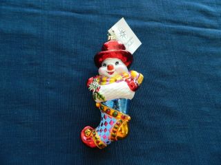 Christopher Radko Christmas Ornament 2003 Frozen Cozy With Tag No Box 14 - 1