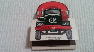 Vintage Contour Matchbook C&m Cement Concrete Truck Boulder Co Full Unstruck