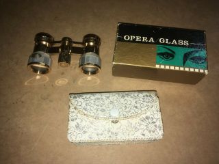 Vintage Mother Of Pearl Sans & Streiff Opera Glasses 2.  5x Coated