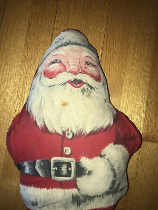 Vtg Xmas Santa Claus Doll Pattern Hand Made Candy Cane Cotton Stuffed 17 Inches
