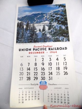 1965 Union Pacific Railroad Advertising Wall Calendar Domeliner Steamliner Era
