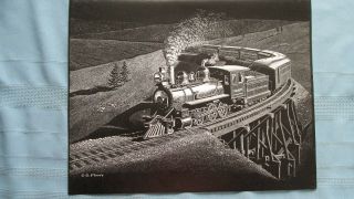 Florence & Cripple Creek Railway Engine 23 Late Artist George Foott Print - Colo.
