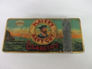 Vintage Players Navy Cut Tobacco Casket Canister Advertising Tin 782 - H