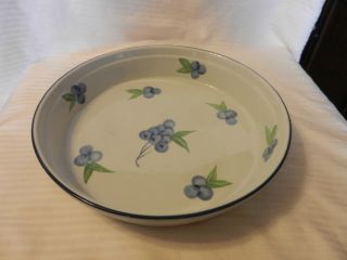 Large Ceramic Blueberry Pie Plate Quiche Tart Blue & White 11.  75 " Diameter
