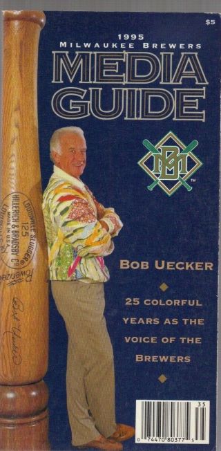 1995 Milwaukee Brewers Media Guide Bob Uecker 25 Years Voice Of Brewers On Cover
