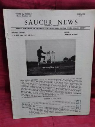 Original/vintage 1955 " Saucer News " Vol.  2 No 