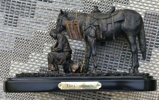 Montana Silversmith Statue " The Crossroads " Horse Cowboy Paul Cameron Smith
